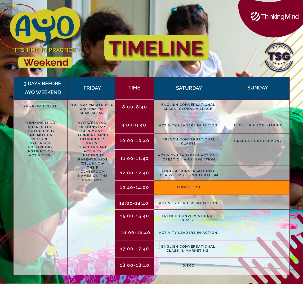 horario inglés y/o francés fines de semana